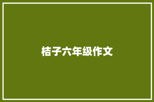桔子六年级作文 简历模板