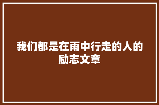 我们都是在雨中行走的人的励志文章 简历模板