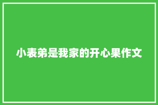 小表弟是我家的开心果作文 写作素材