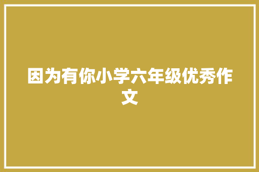因为有你小学六年级优秀作文 词汇积累