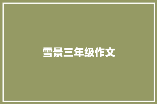 雪景三年级作文
