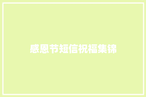 感恩节短信祝福集锦 写作技巧