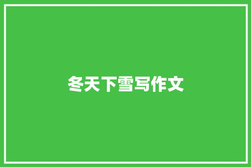 冬天下雪写作文 词汇积累