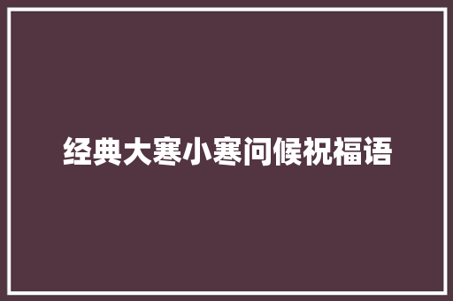 经典大寒小寒问候祝福语 范文赏析