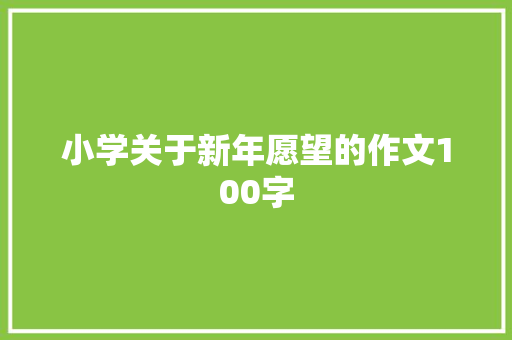 小学关于新年愿望的作文100字 报告写作