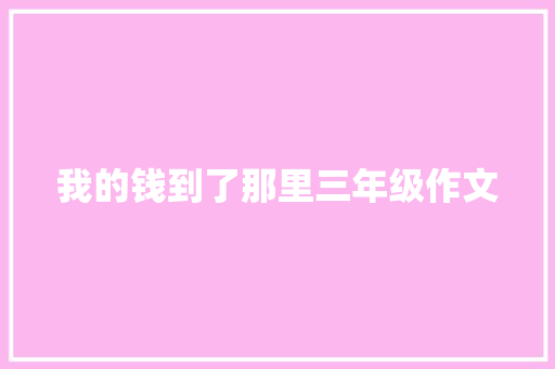 我的钱到了那里三年级作文