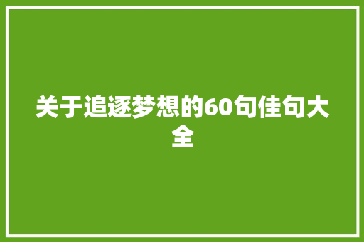 关于追逐梦想的60句佳句大全 简历模板