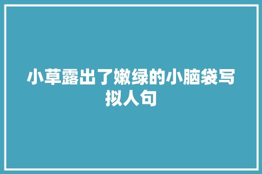小草露出了嫩绿的小脑袋写拟人句