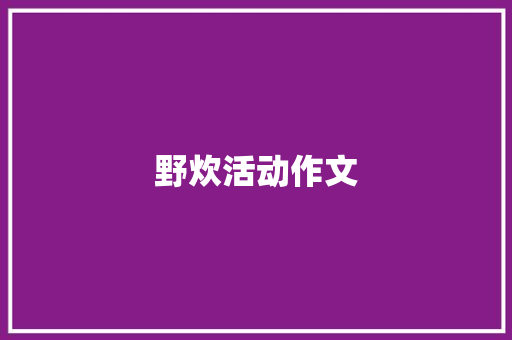 野炊活动作文