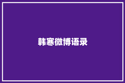 韩寒微博语录 报告写作