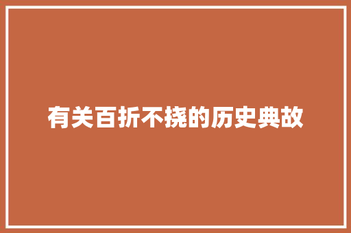 有关百折不挠的历史典故 词汇积累
