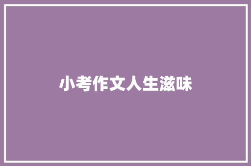 小考作文人生滋味 词汇积累