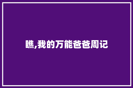 瞧,我的万能爸爸周记 写作技巧