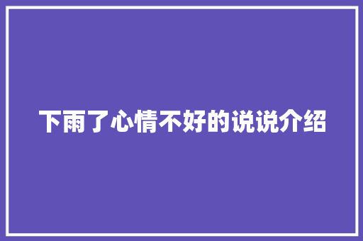 下雨了心情不好的说说介绍 简历模板