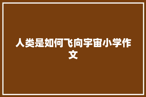 人类是如何飞向宇宙小学作文 简历模板