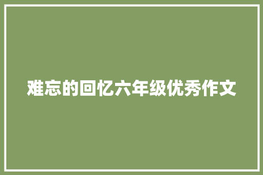 难忘的回忆六年级优秀作文 词汇积累