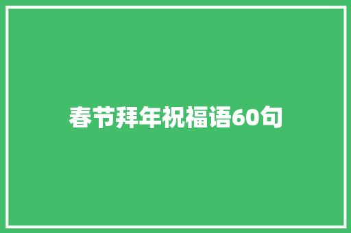 春节拜年祝福语60句 写作素材