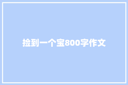 捡到一个宝800字作文 商业文案
