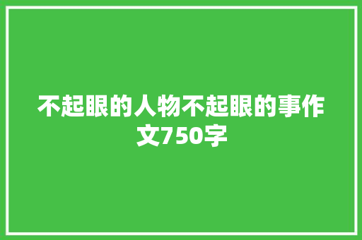 不起眼的人物不起眼的事作文750字 简历模板
