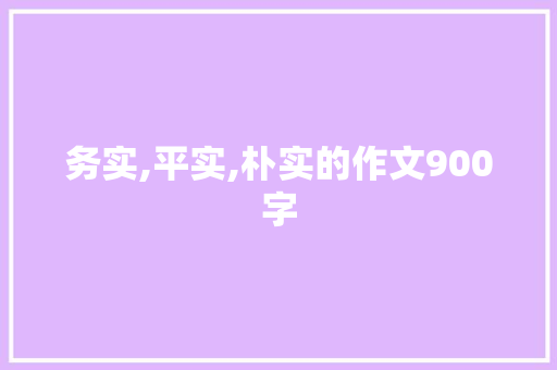 务实,平实,朴实的作文900字 词汇积累