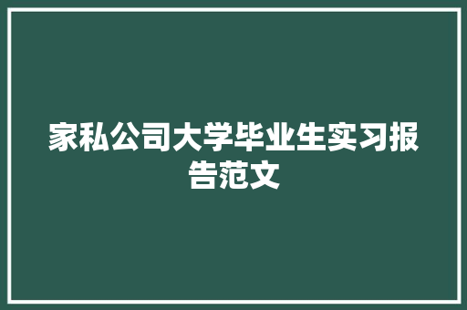 家私公司大学毕业生实习报告范文 写作技巧