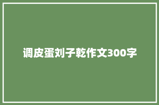 调皮蛋刘子乾作文300字 词汇积累