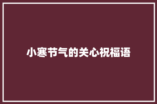 小寒节气的关心祝福语 商业文案
