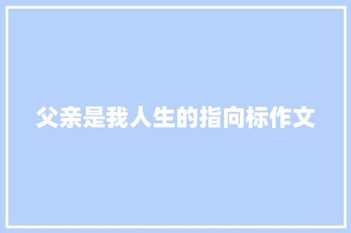 父亲是我人生的指向标作文 词汇积累