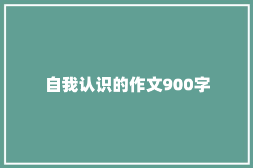 自我认识的作文900字 词汇积累