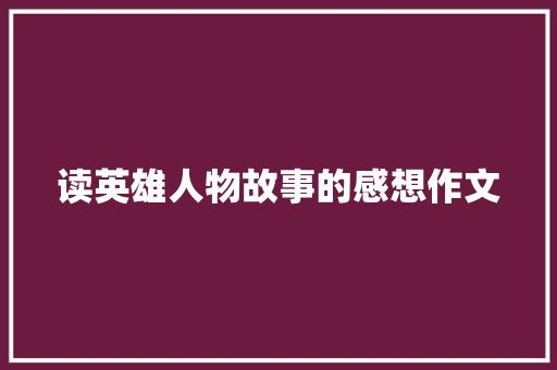 读英雄人物故事的感想作文 词汇积累