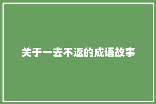 关于一去不返的成语故事