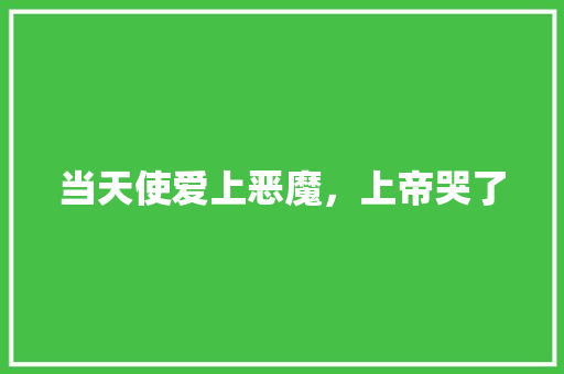 当天使爱上恶魔，上帝哭了 商业文案