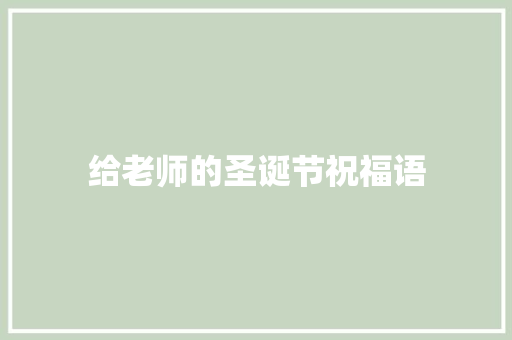 给老师的圣诞节祝福语 商业文案