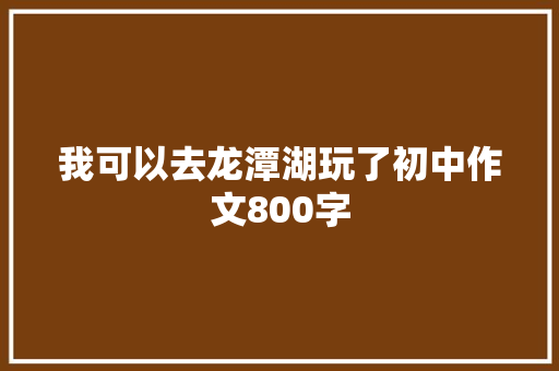 我可以去龙潭湖玩了初中作文800字 简历模板