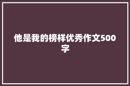 他是我的榜样优秀作文500字 范文赏析