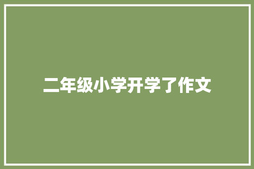 二年级小学开学了作文 词汇积累