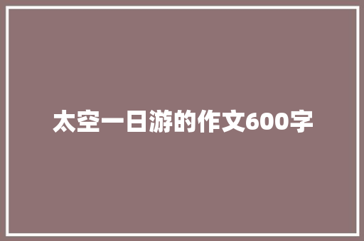太空一日游的作文600字 报告写作