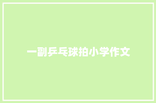 一副乒乓球拍小学作文 写作素材