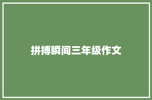 拼搏瞬间三年级作文 词汇积累