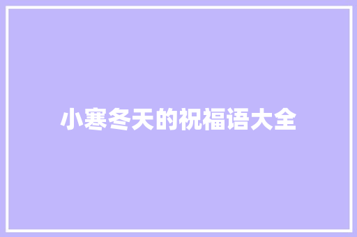 小寒冬天的祝福语大全 简历模板