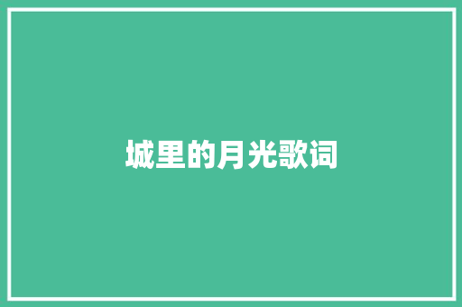 城里的月光歌词 报告写作