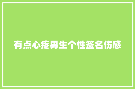 有点心疼男生个性签名伤感 范文赏析