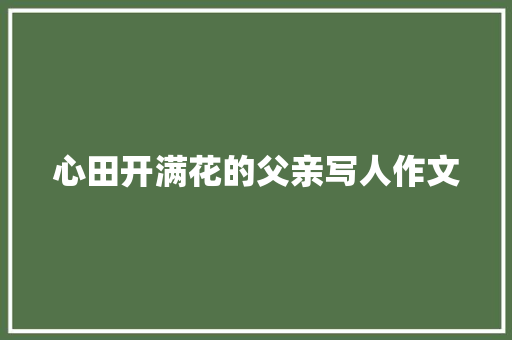 心田开满花的父亲写人作文 词汇积累