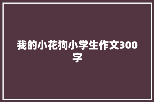 我的小花狗小学生作文300字 报告写作