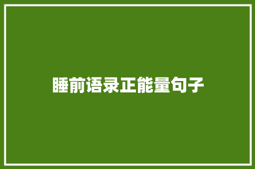 睡前语录正能量句子 简历模板