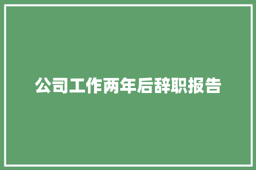 公司工作两年后辞职报告 词汇积累
