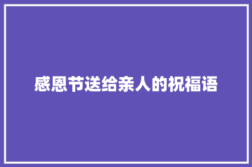 感恩节送给亲人的祝福语 词汇积累