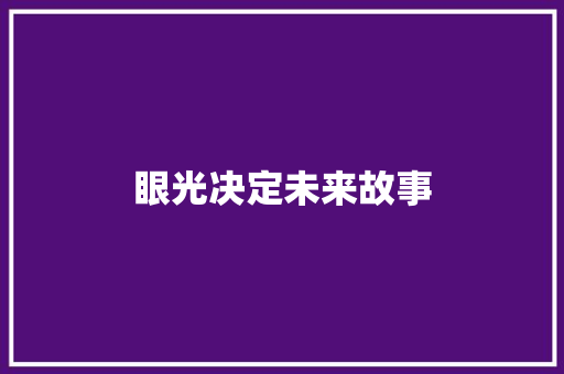 眼光决定未来故事 报告写作