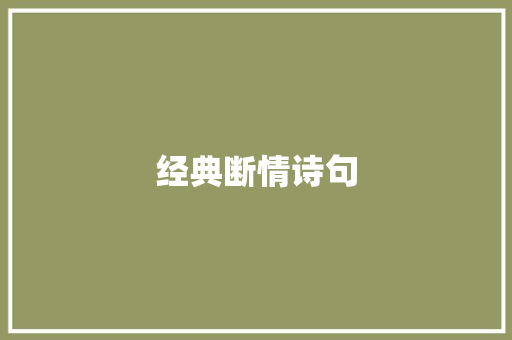 经典断情诗句 简历模板