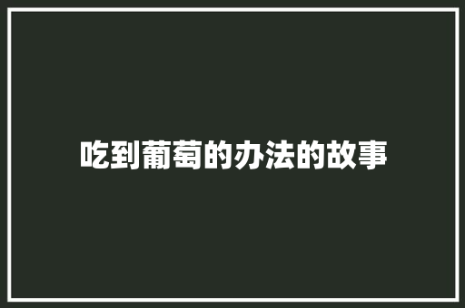 吃到葡萄的办法的故事 报告写作